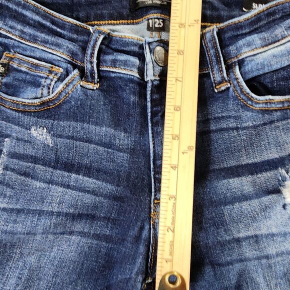Judy Blue Womens Jeans 1/25 Blue Denim Slim Fit Distressed Dark Wash Designer - Picture 5 of 16